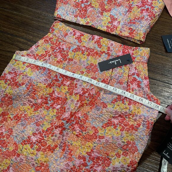 NWT Lulus XS Ellarina Pink Floral Metallic Tie-Strap Two-Piece Dress Midi Maxi - Picture 10 of 16